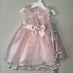 Bonnie Baby Pink Dress- 6-9m